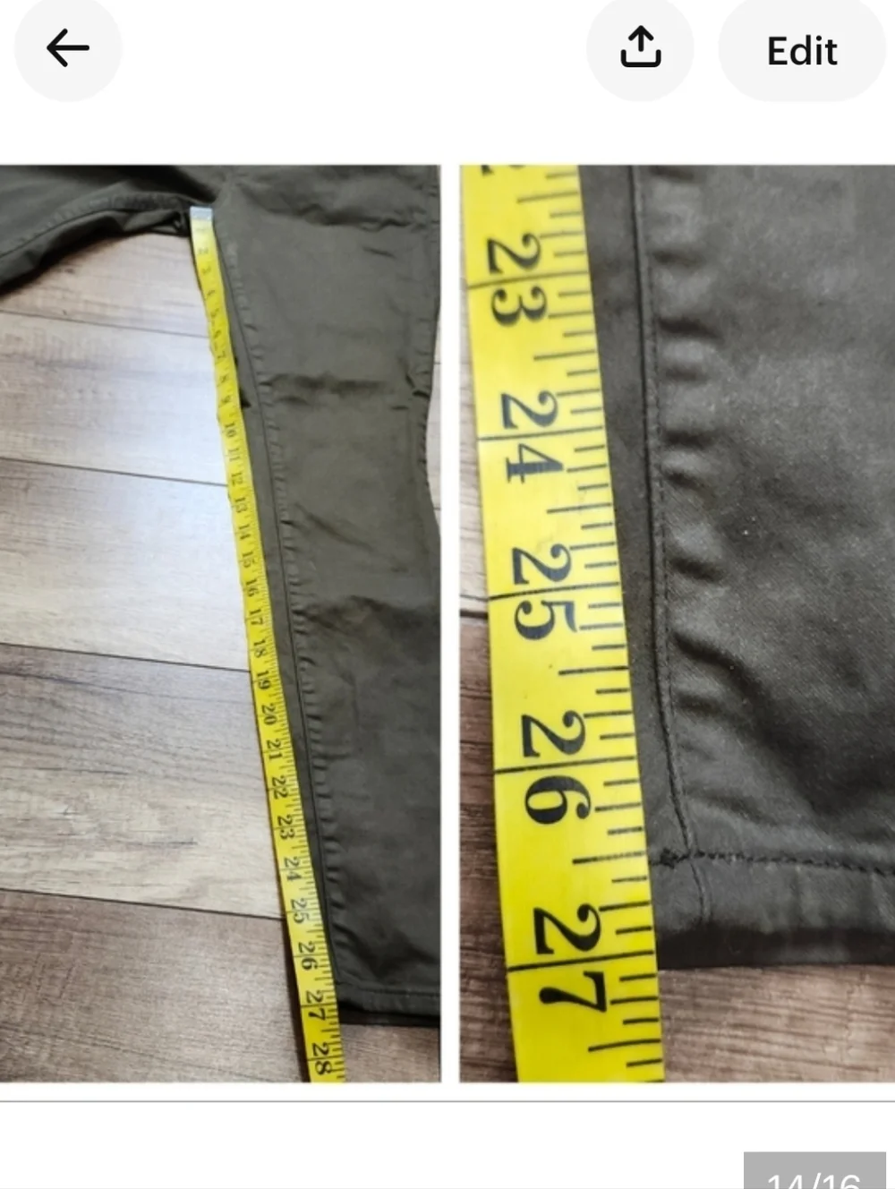 Frame denim Women Le High Skinny LHSKCT465 mid rise khaki Green Coated jeans 26 - Picture 14 of 16